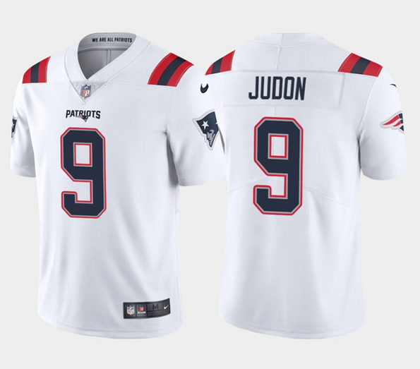 Men's New England Patriots #9 Matt Judon 2021 White Vapor Untouchable Limited Stitched NFL Jersey Men's New England Patriots #9 Matt Judon 2021 White Vapor Untouchable Limited Stitched NFL Jersey